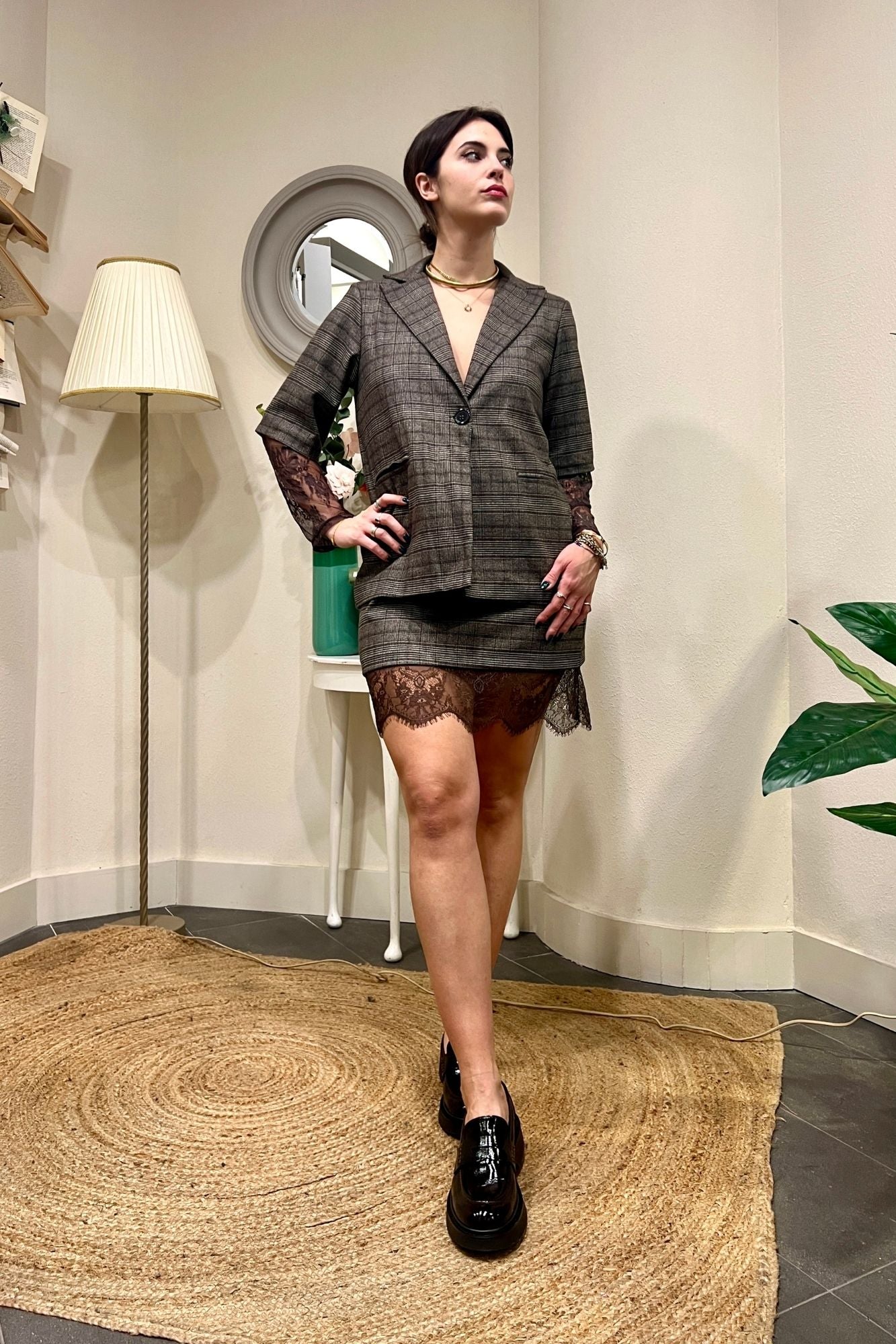 Giacca con manica in pizzo Susy mix