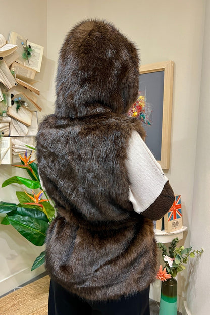 SUSY MIX Gilet pelliccia ecologica Susy mix Moro