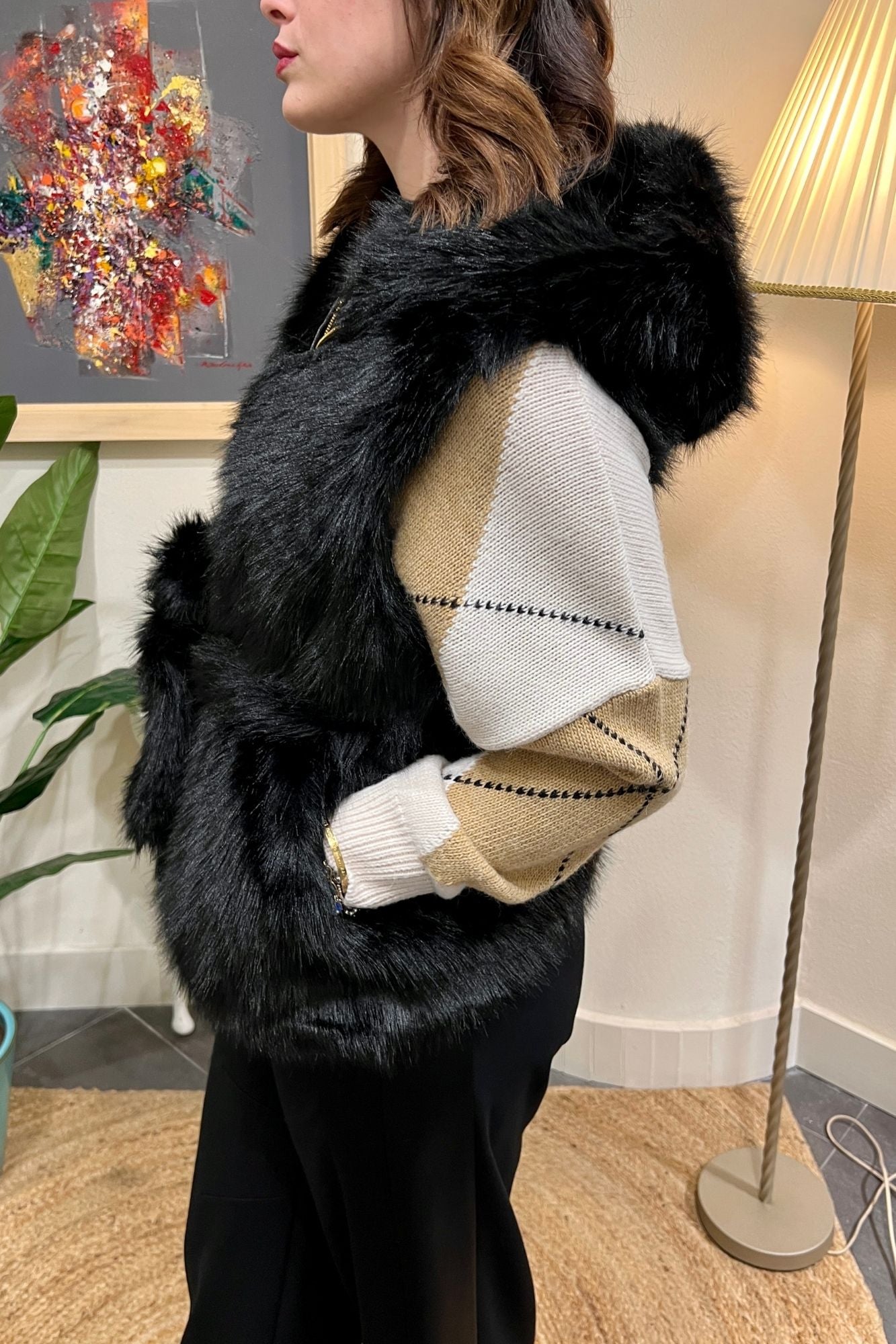 SUSY MIX Gilet eco pelliccia Susy mix Nero