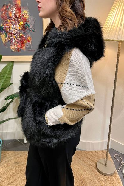 SUSY MIX Gilet eco pelliccia Susy mix Nero