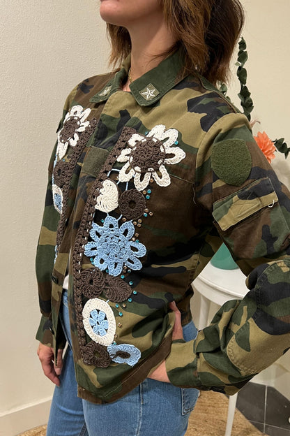 Giacca camouflage con fiori Susy mix