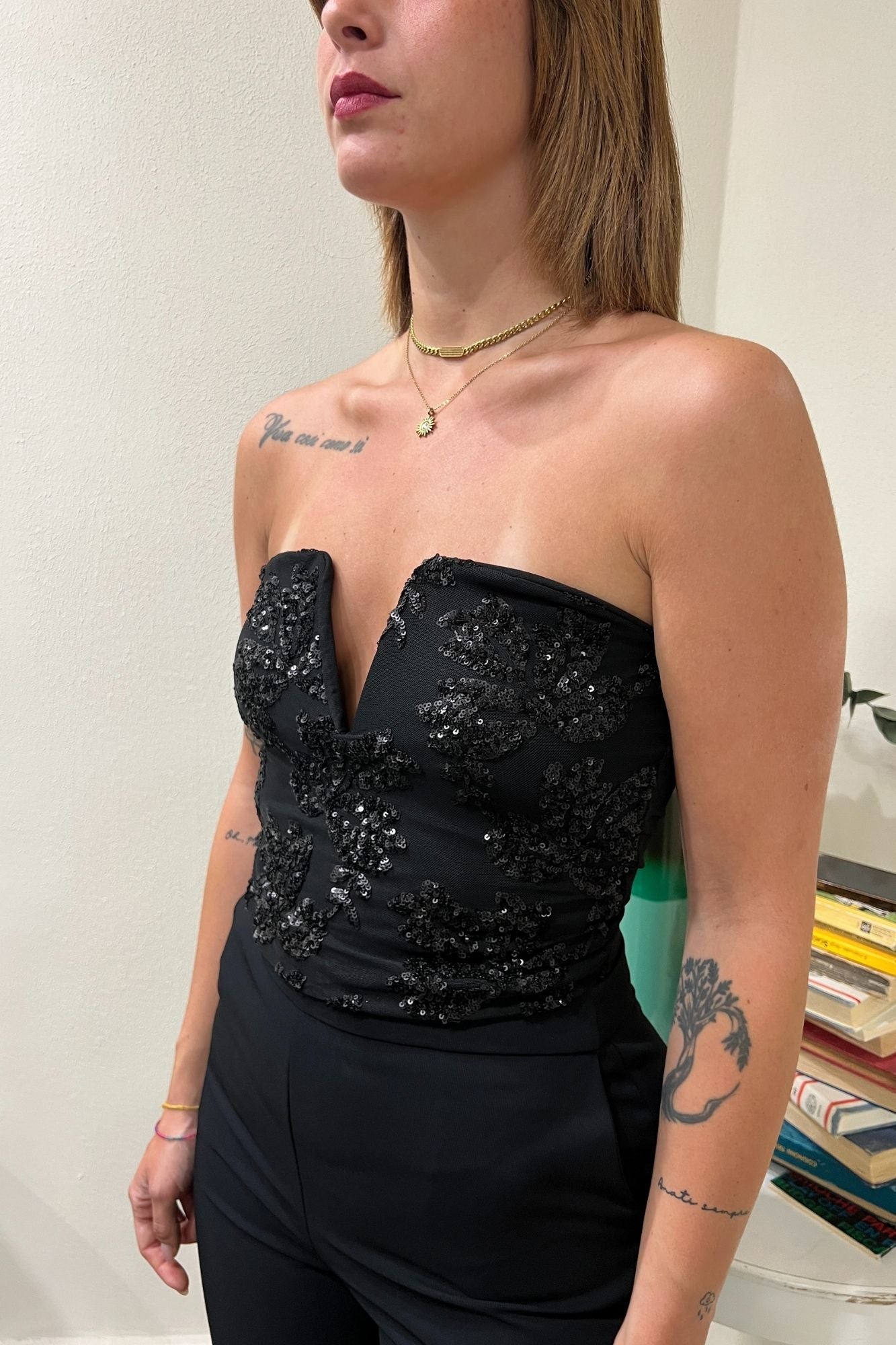 SUSY MIX Bustino in paillettes Susy mix Nero
