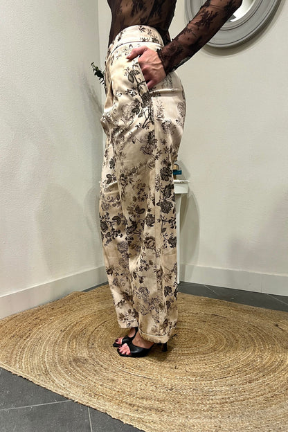 SUSY MIX Pantalone a palazzo fantasia Susy mix Sabbia