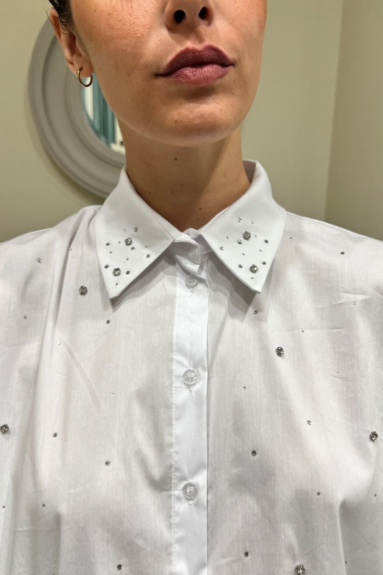 SUSY MIX Camicia con swarosky Susy Mix Bianco