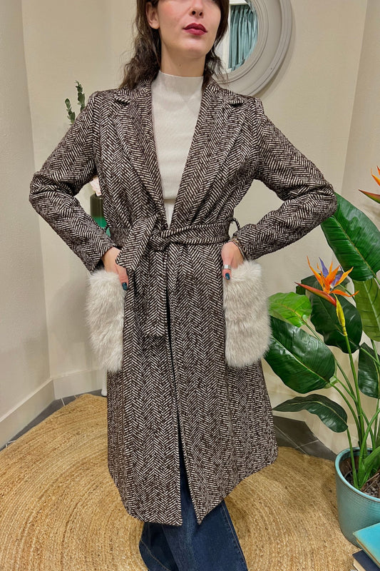 SUSY MIX Cappotto spinato Susy mix Moro