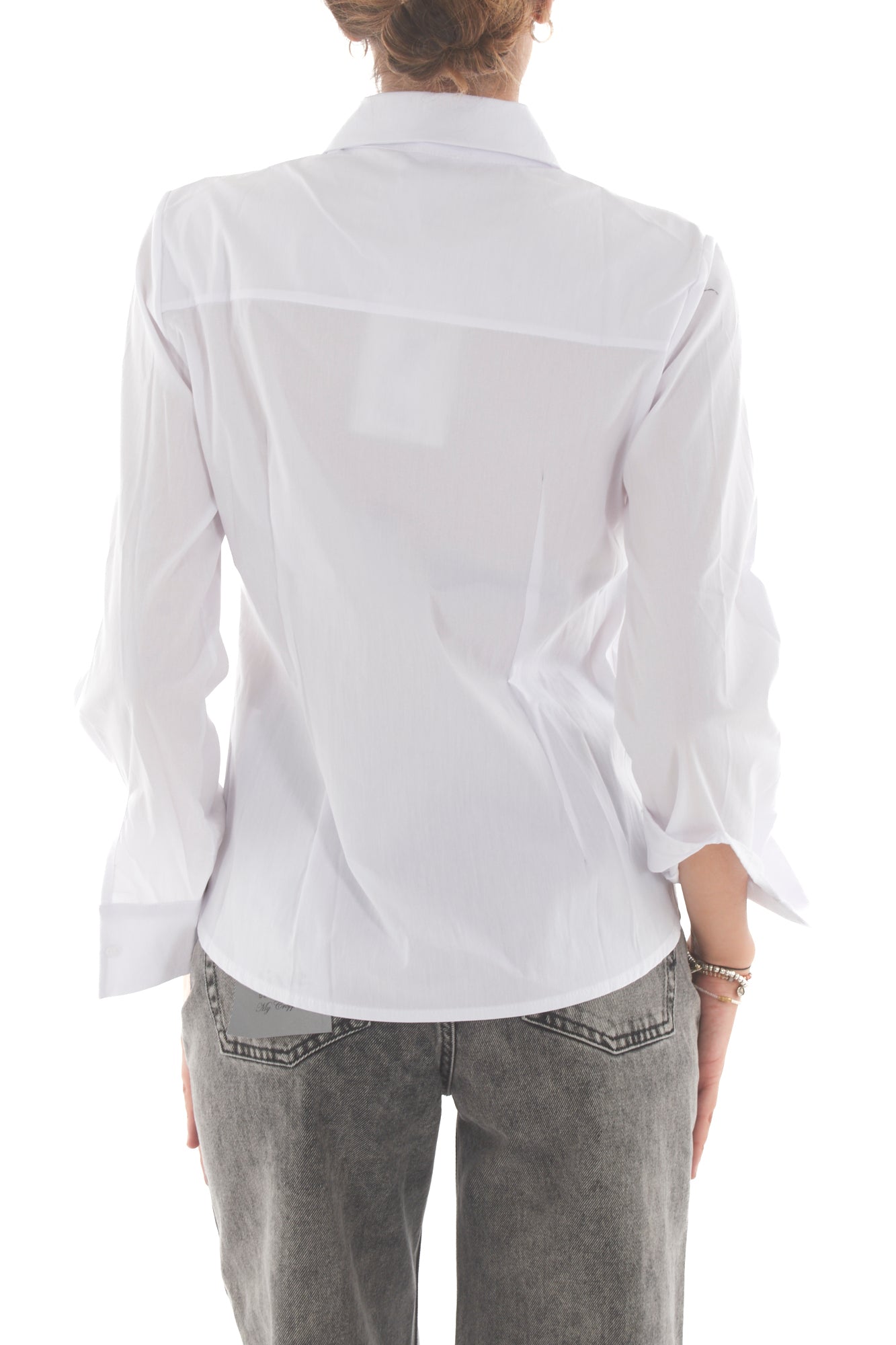 Camicia con bottone gioiello Susy mix - Bianco