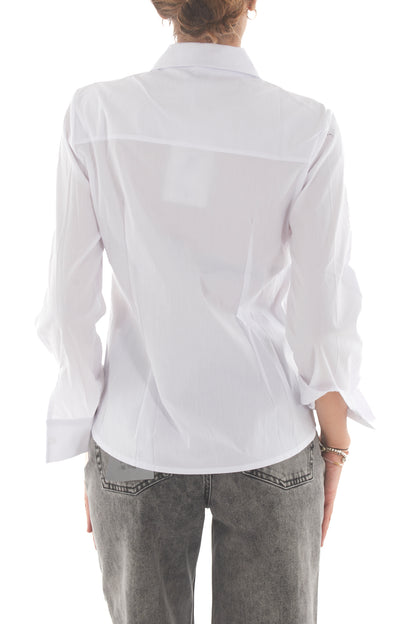 Camicia con bottone gioiello Susy mix - Bianco
