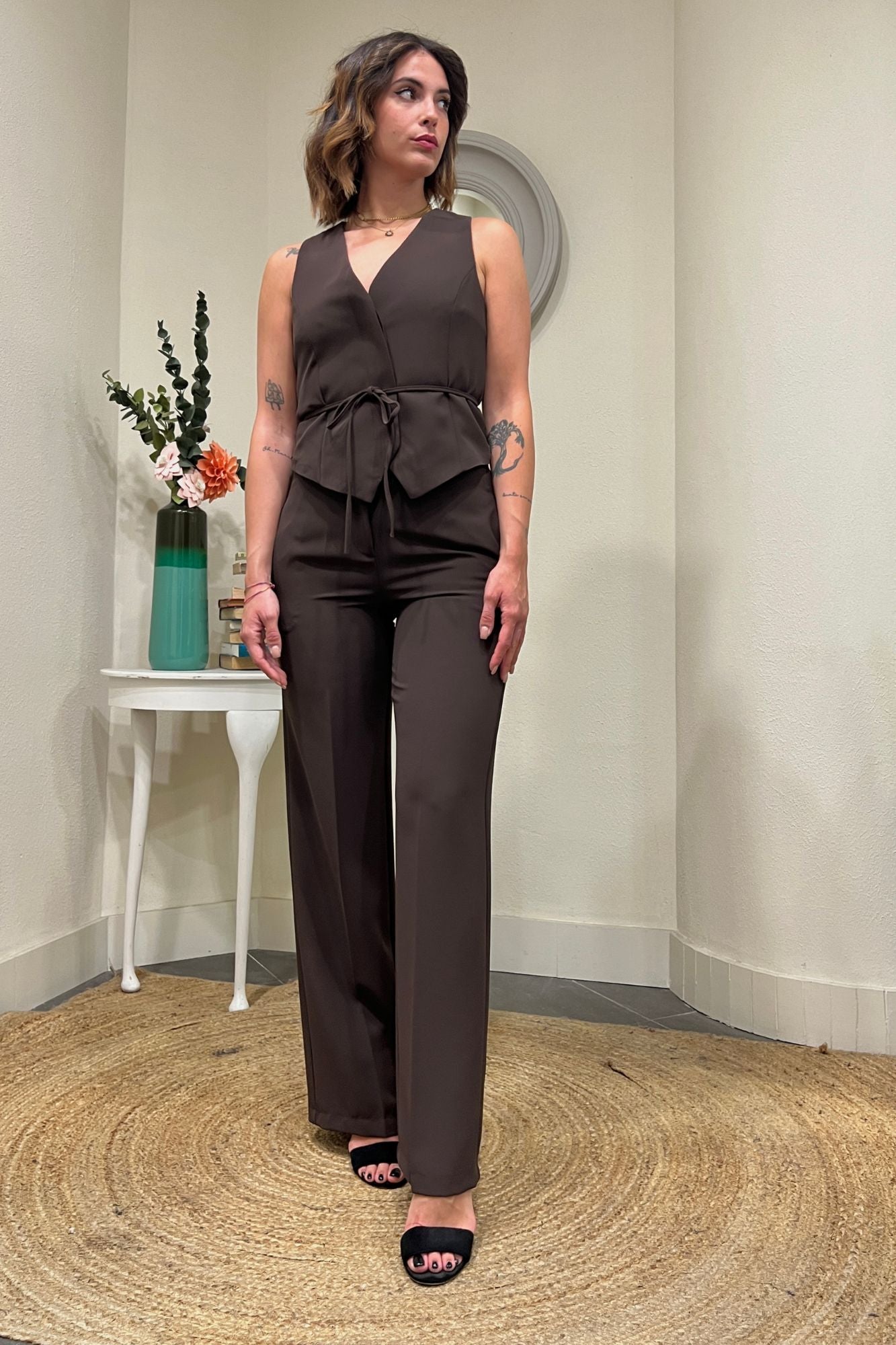 SUSY MIX Completo gilet e pantalone Susy Mix Moro