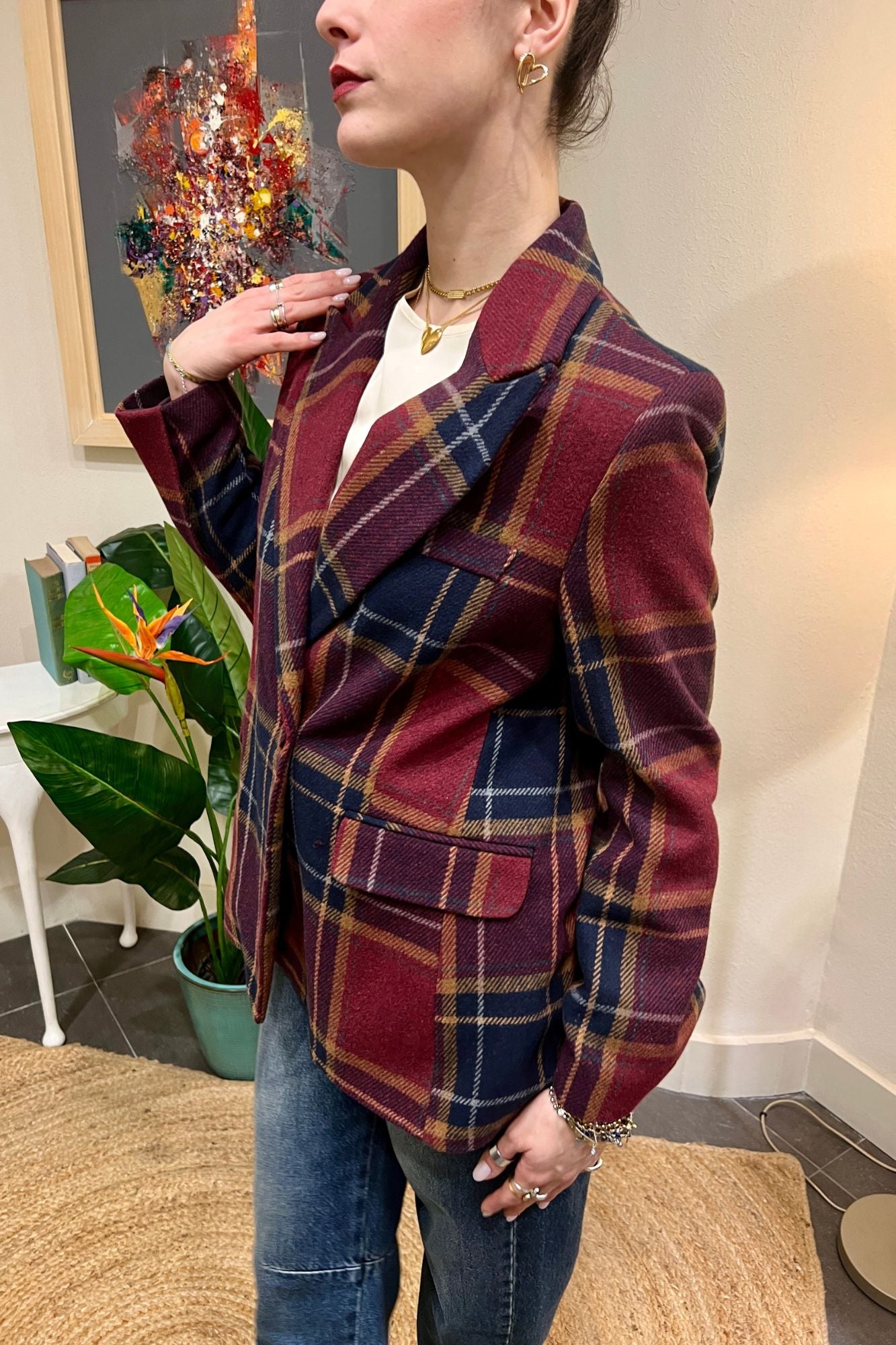 SUSY MIX Giacca a quadri Susy mix Vino