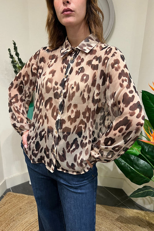 SUSY MIX Blusa over pitonata Susy mix Beige