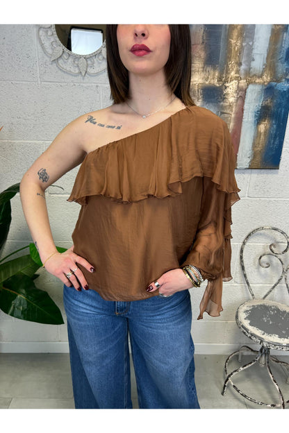 DIXIE Maglia con balza Dixie Bruciato