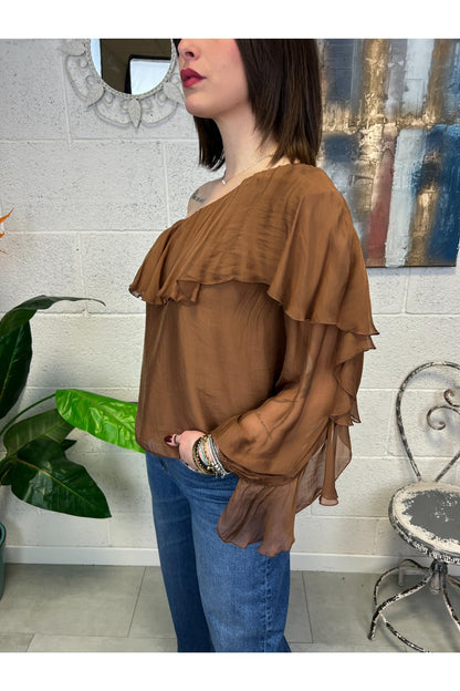 DIXIE Maglia con balza Dixie Bruciato