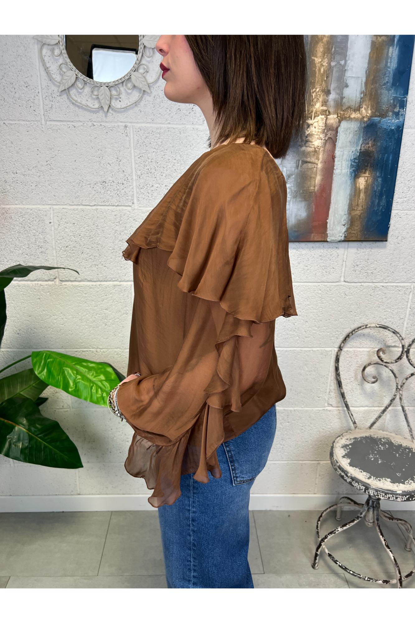 DIXIE Maglia con balza Dixie Bruciato