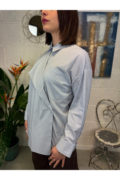 DIXIE Camicia doppio petto Dixie Celeste