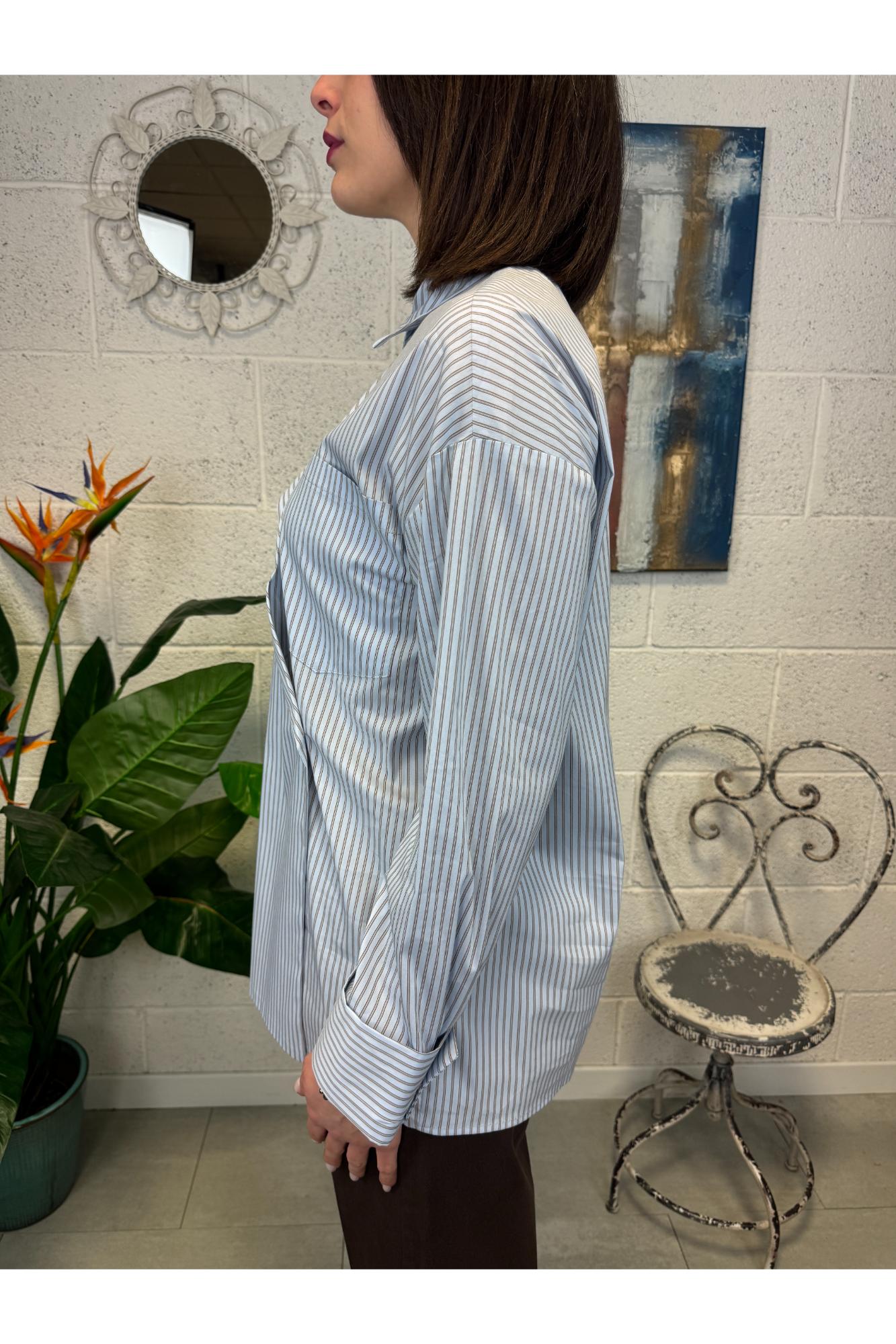 DIXIE Camicia doppio petto Dixie Celeste