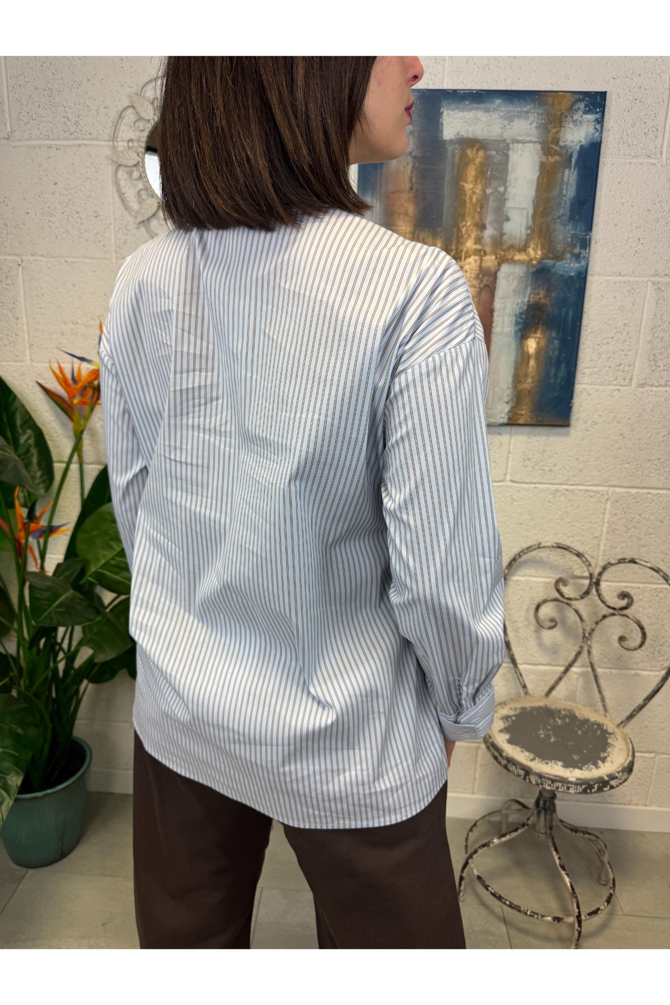 DIXIE Camicia doppio petto Dixie Celeste