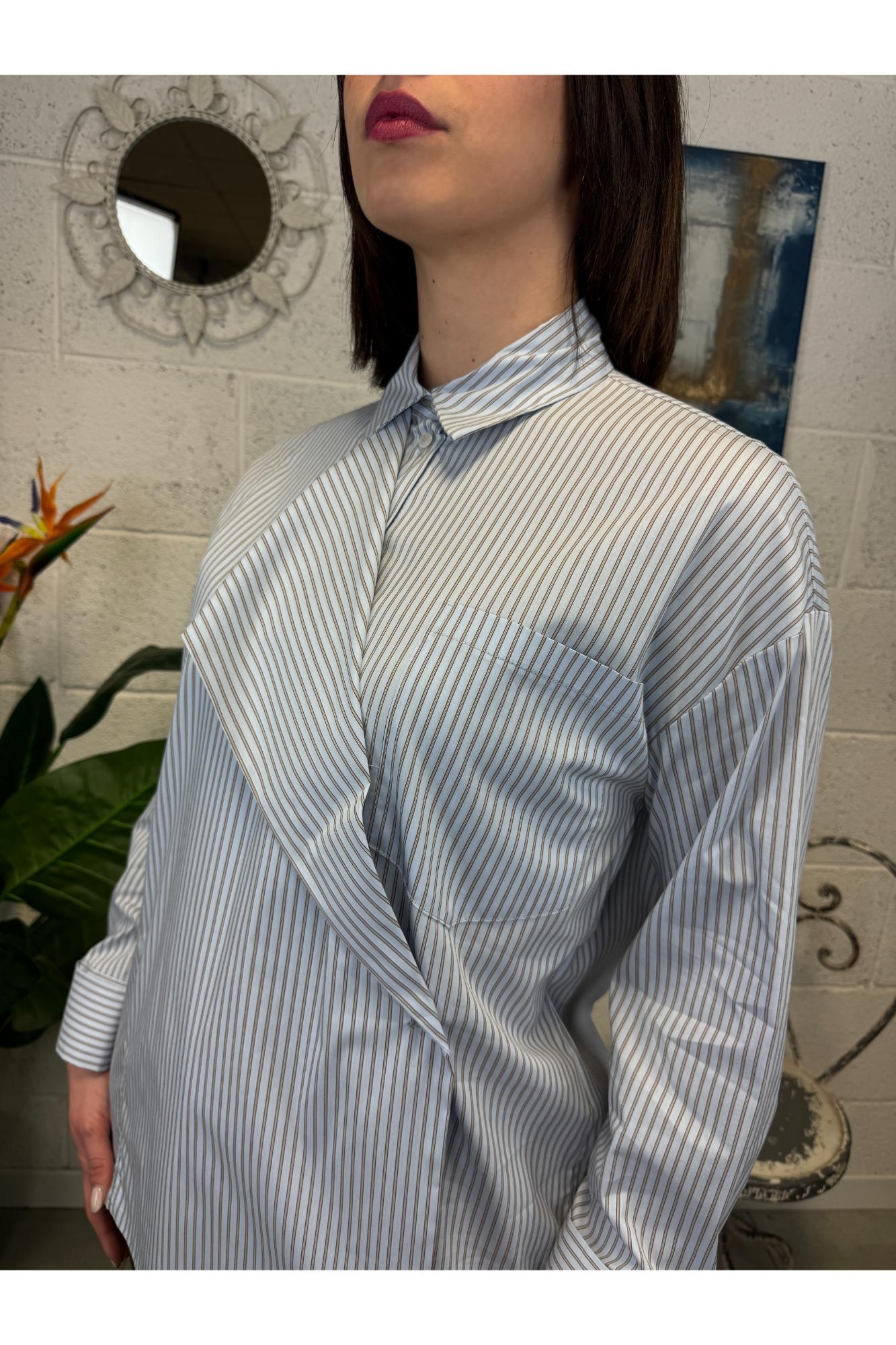 DIXIE Camicia doppio petto Dixie Celeste