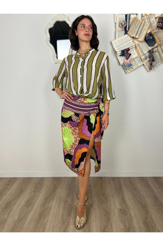 DIXIE Camicia rigata Dixie Olio