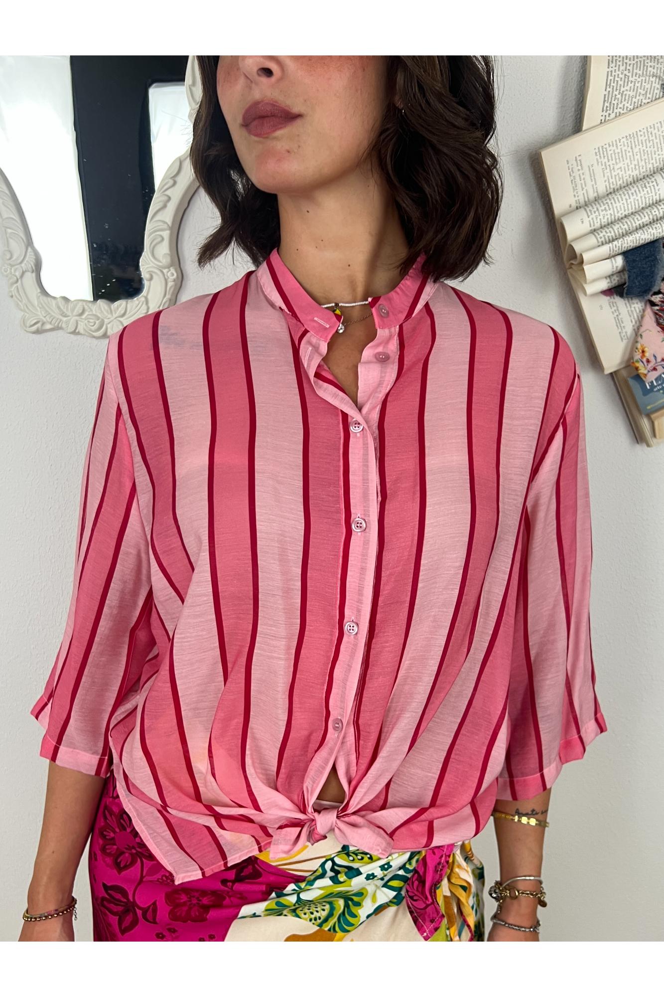 DIXIE Camicia rigata Dixie Rosa