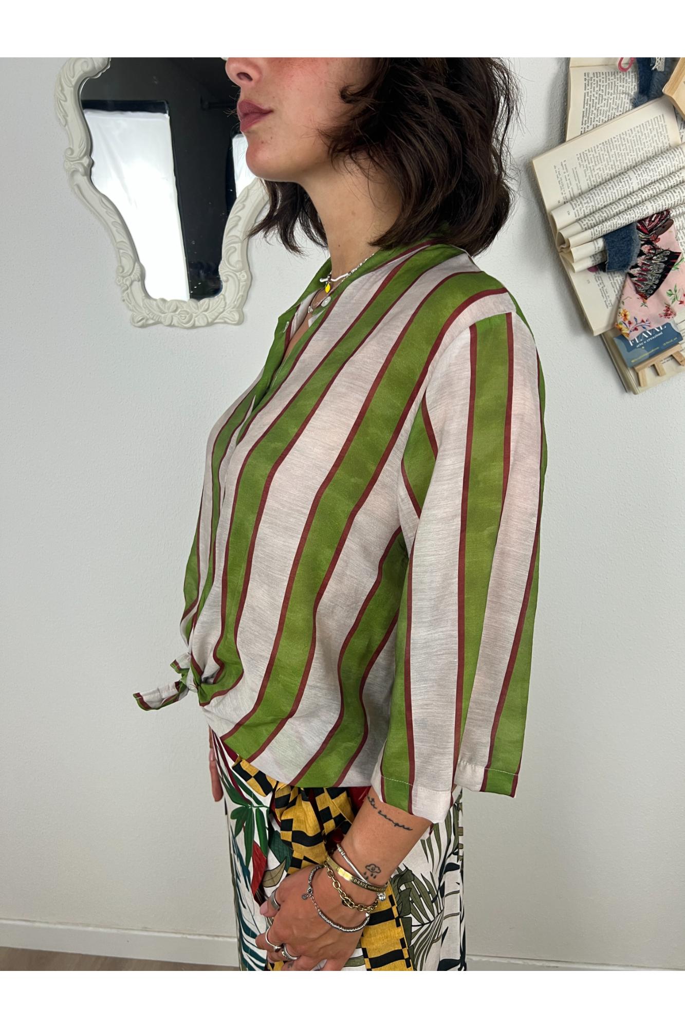 DIXIE Camicia rigata Dixie Verde