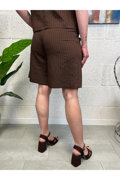 DIXIE Bermuda gessato Dixie Cioccolato