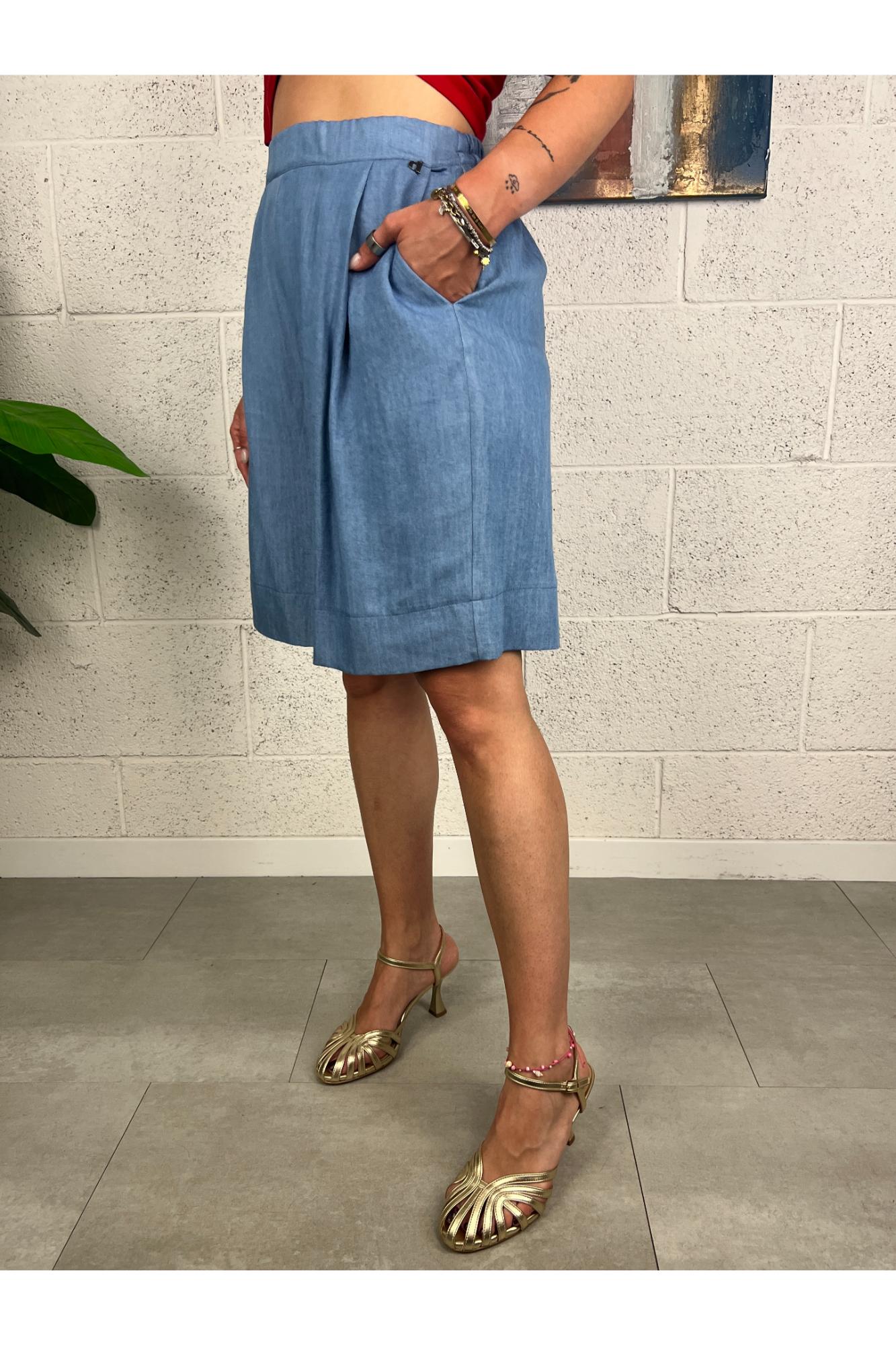 DIXIE Bermuda in tela di jeans Dixie Celeste