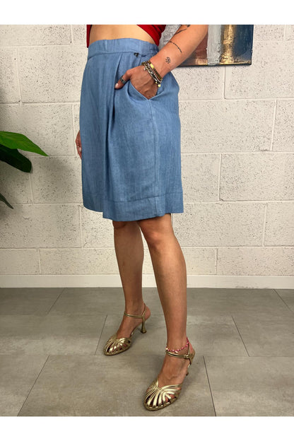 DIXIE Bermuda in tela di jeans Dixie Celeste