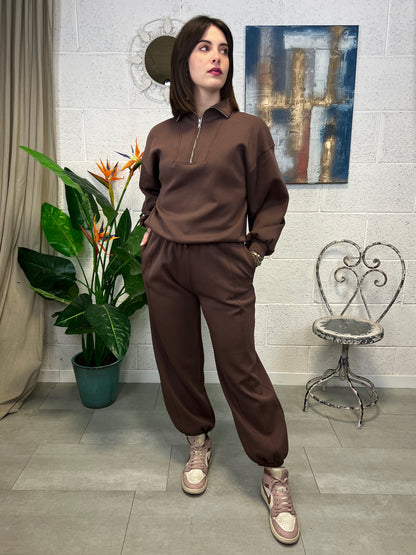 DIXIE Felpa con zip corta Dixie Moro