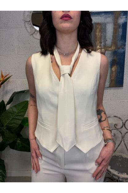 DIXIE Gilet con cravatta Dixie Burro