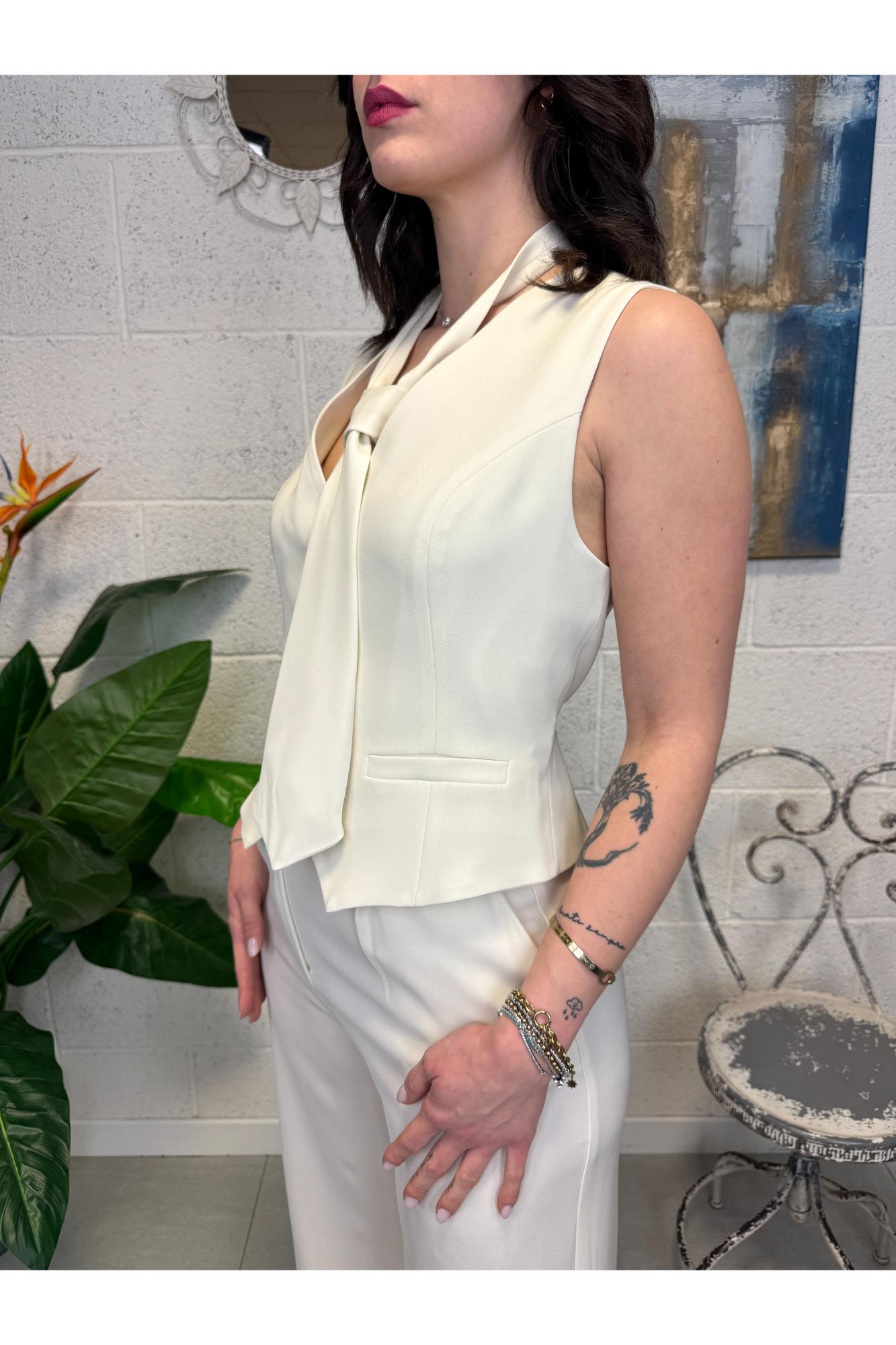 DIXIE Gilet con cravatta Dixie Burro