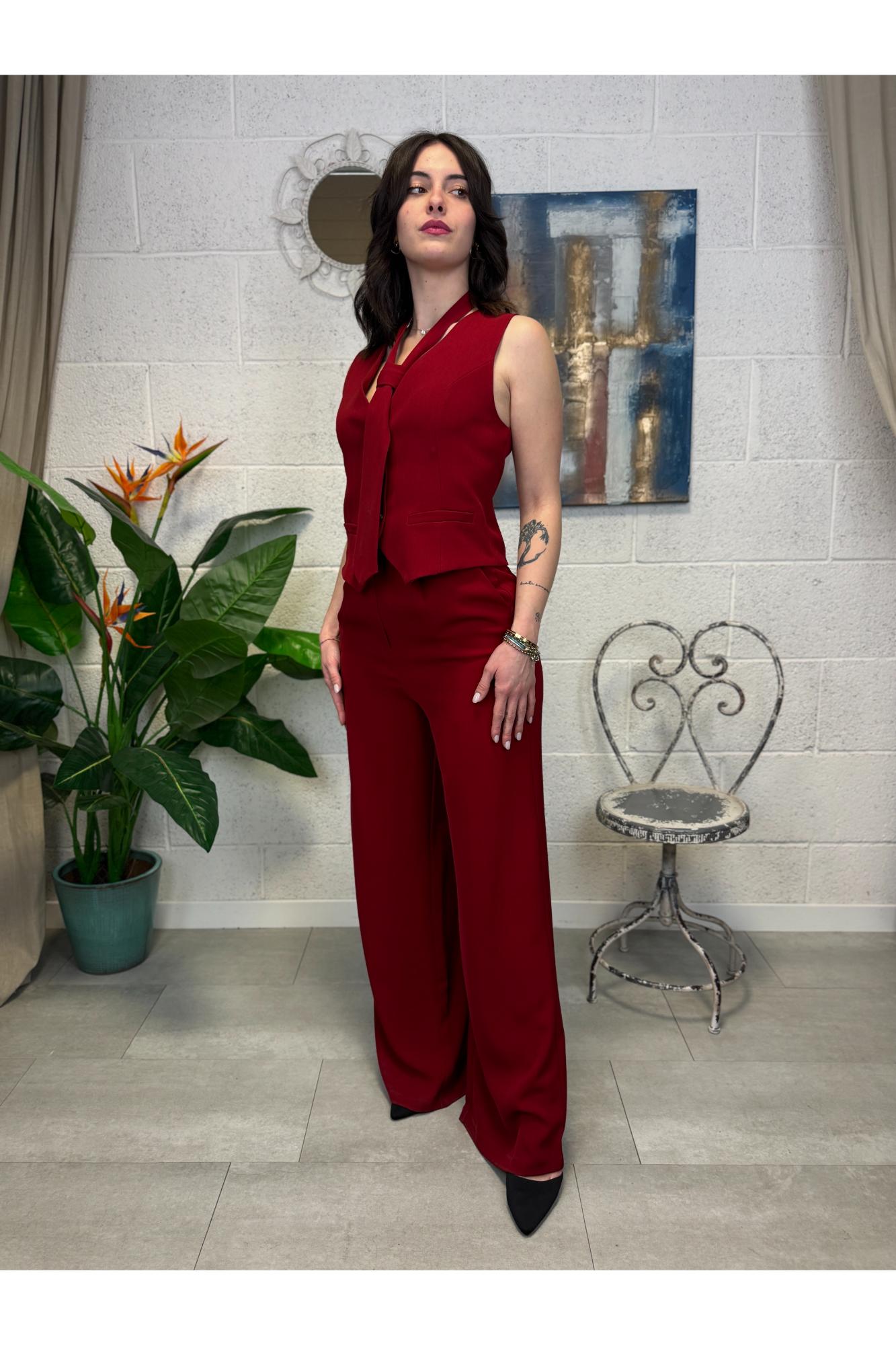 DIXIE Gilet con cravatta Dixie Rosso