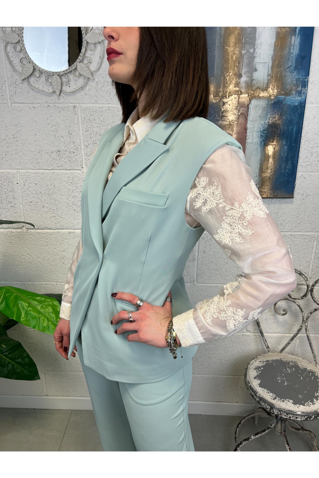 DIXIE Gilet lungo asimmetrico Dixie Anice
