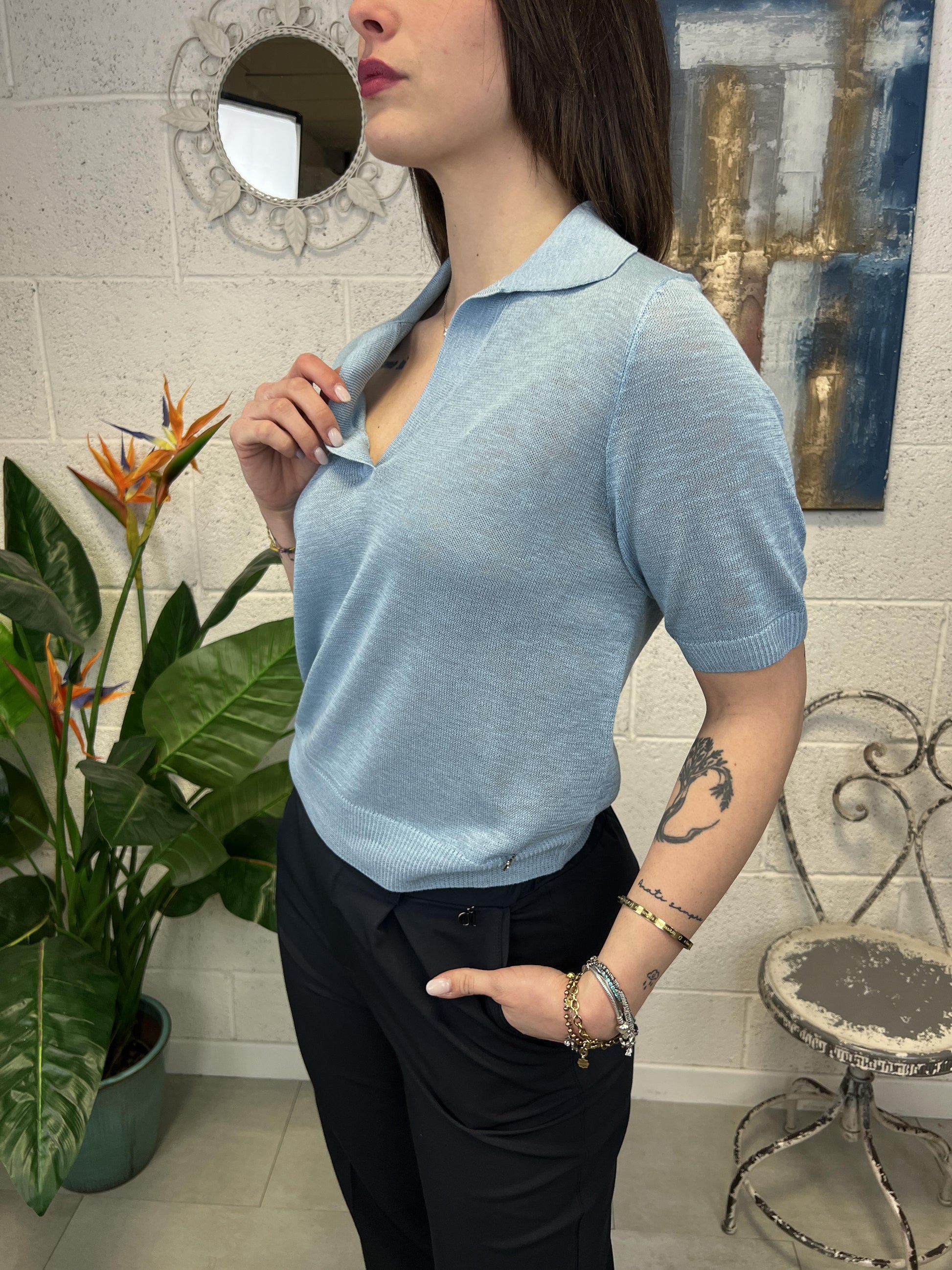 DIXIE Maglia polo Dixie Celeste