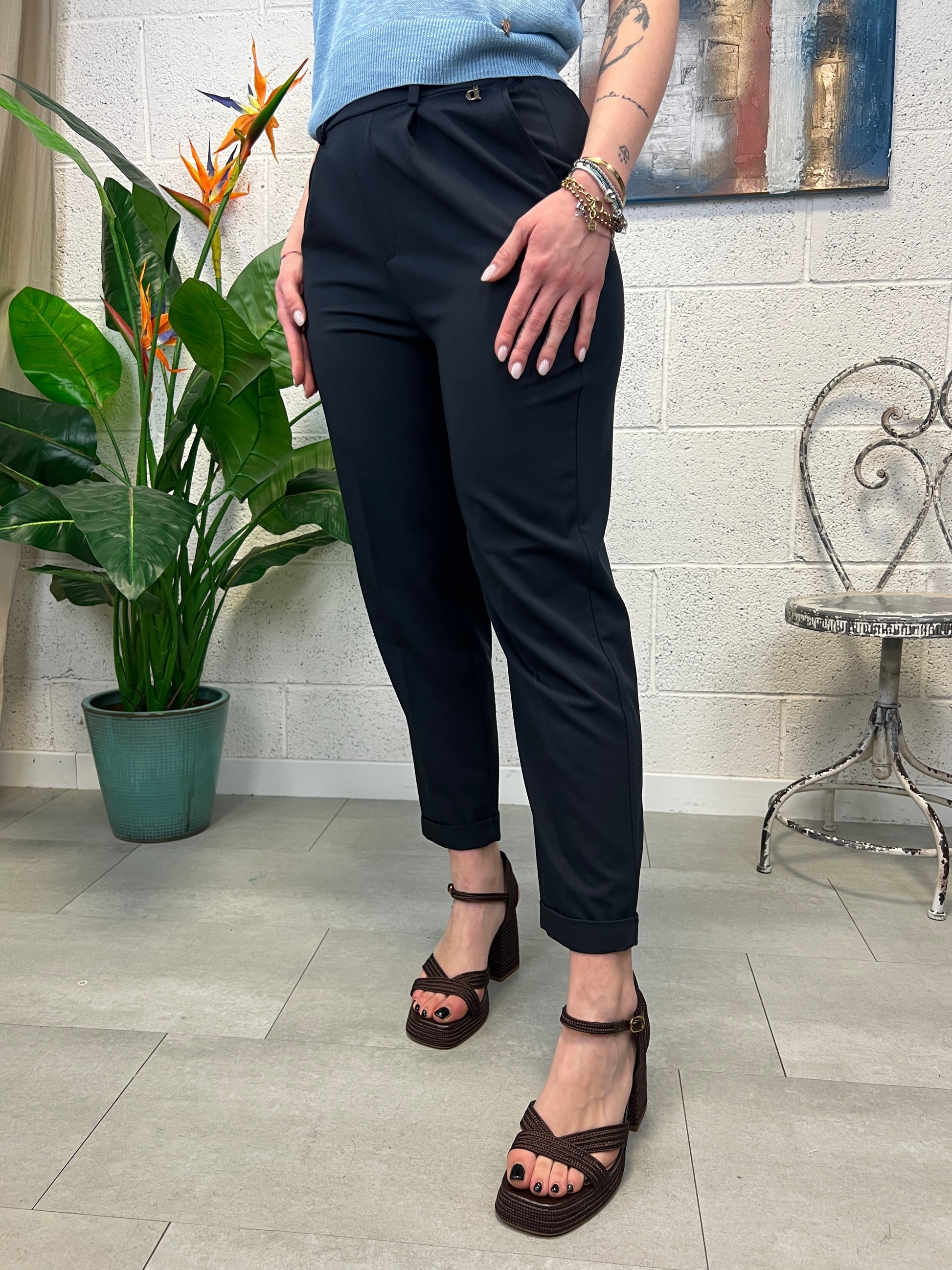 DIXIE Pantalone con risvoltino Dixie Blu