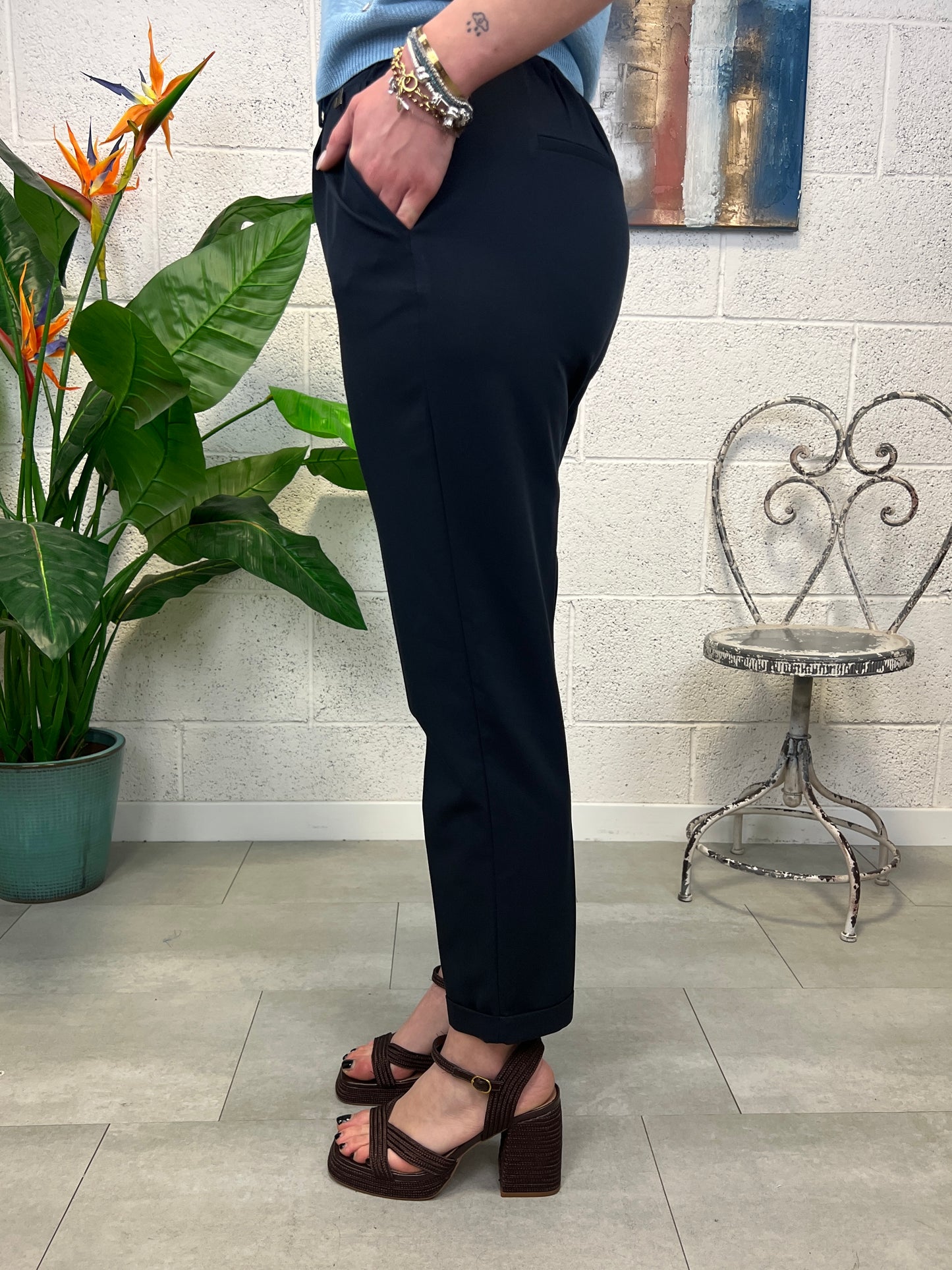 DIXIE Pantalone con risvoltino Dixie Blu
