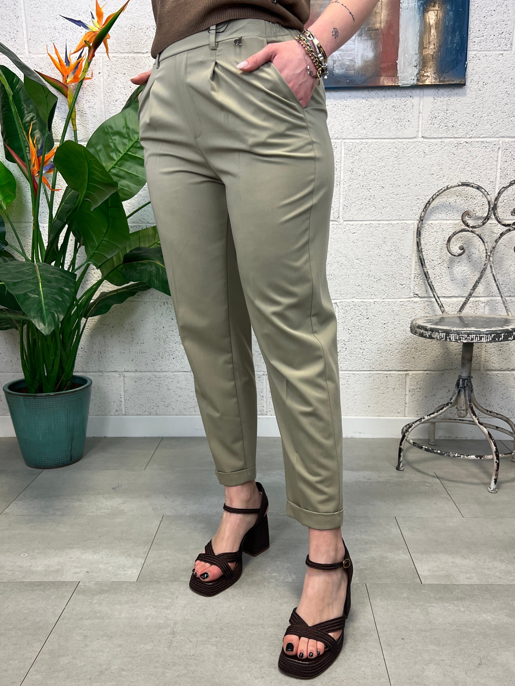 DIXIE Pantalone con risvoltino Dixie Salvia