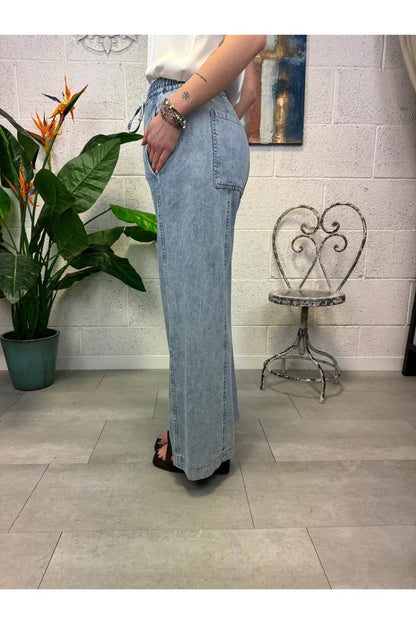 DIXIE Pantalone palazzo elastico Dixie Denim