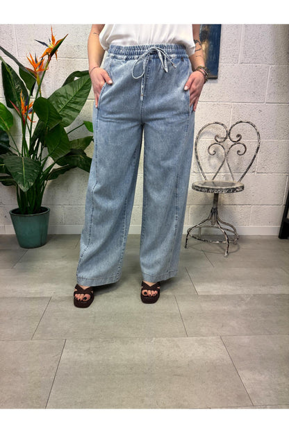 DIXIE Pantalone palazzo elastico Dixie Denim