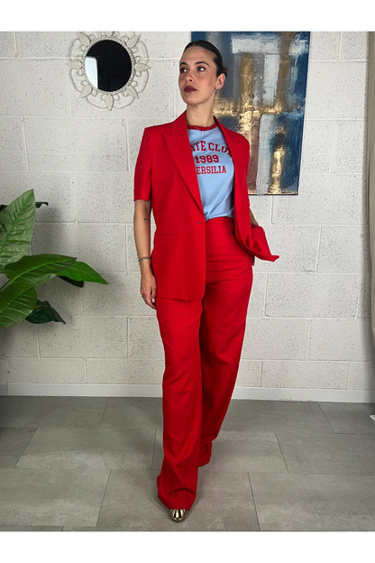 DIXIE Pantalone a palazzo Dixie Rosso