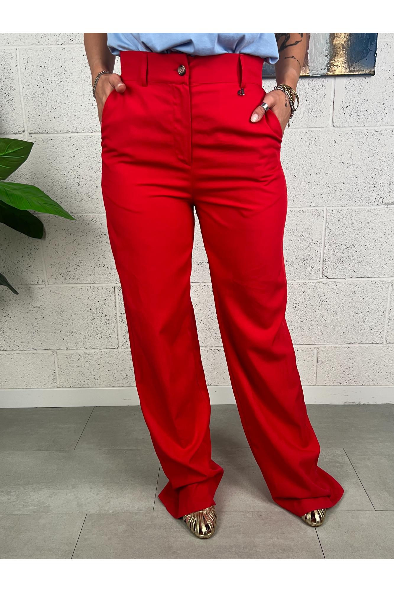 DIXIE Pantalone a palazzo Dixie Rosso