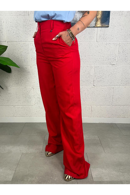 DIXIE Pantalone a palazzo Dixie Rosso