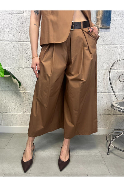 DIXIE Pantalone palazzo Dixie Cognac