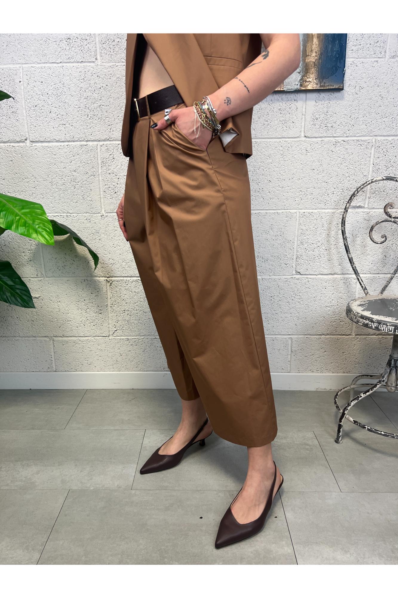 DIXIE Pantalone palazzo Dixie Cognac