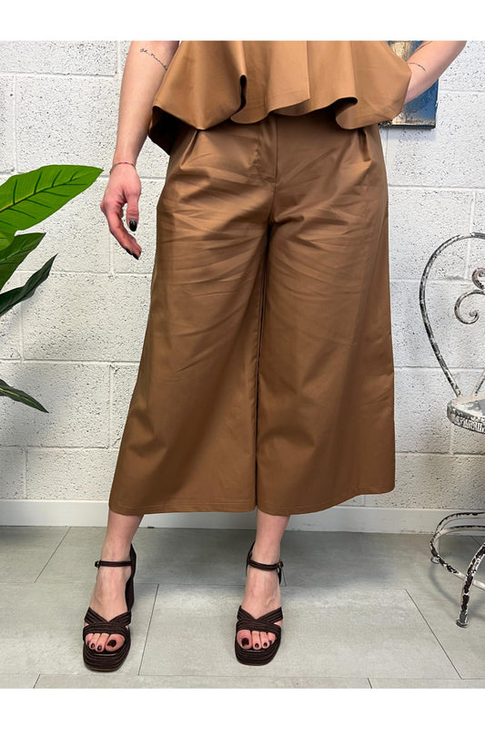 DIXIE Pantalone palazzo Dixie Cognac