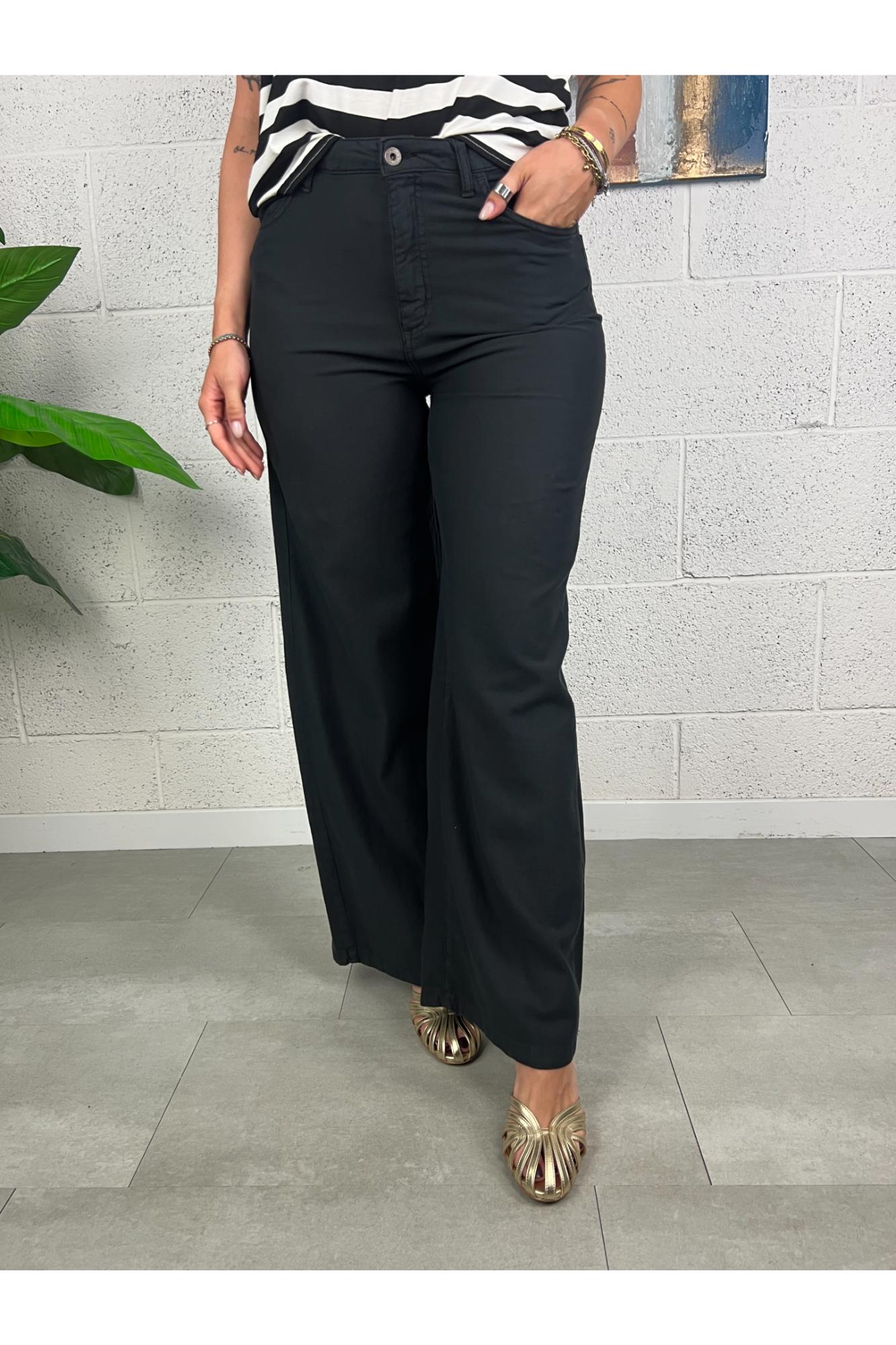 DIXIE Pantalone di cotone a palazzo Dixie Nero