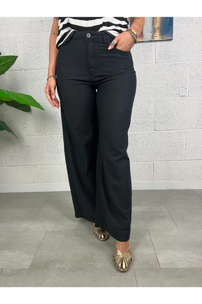 DIXIE Pantalone di cotone a palazzo Dixie Nero