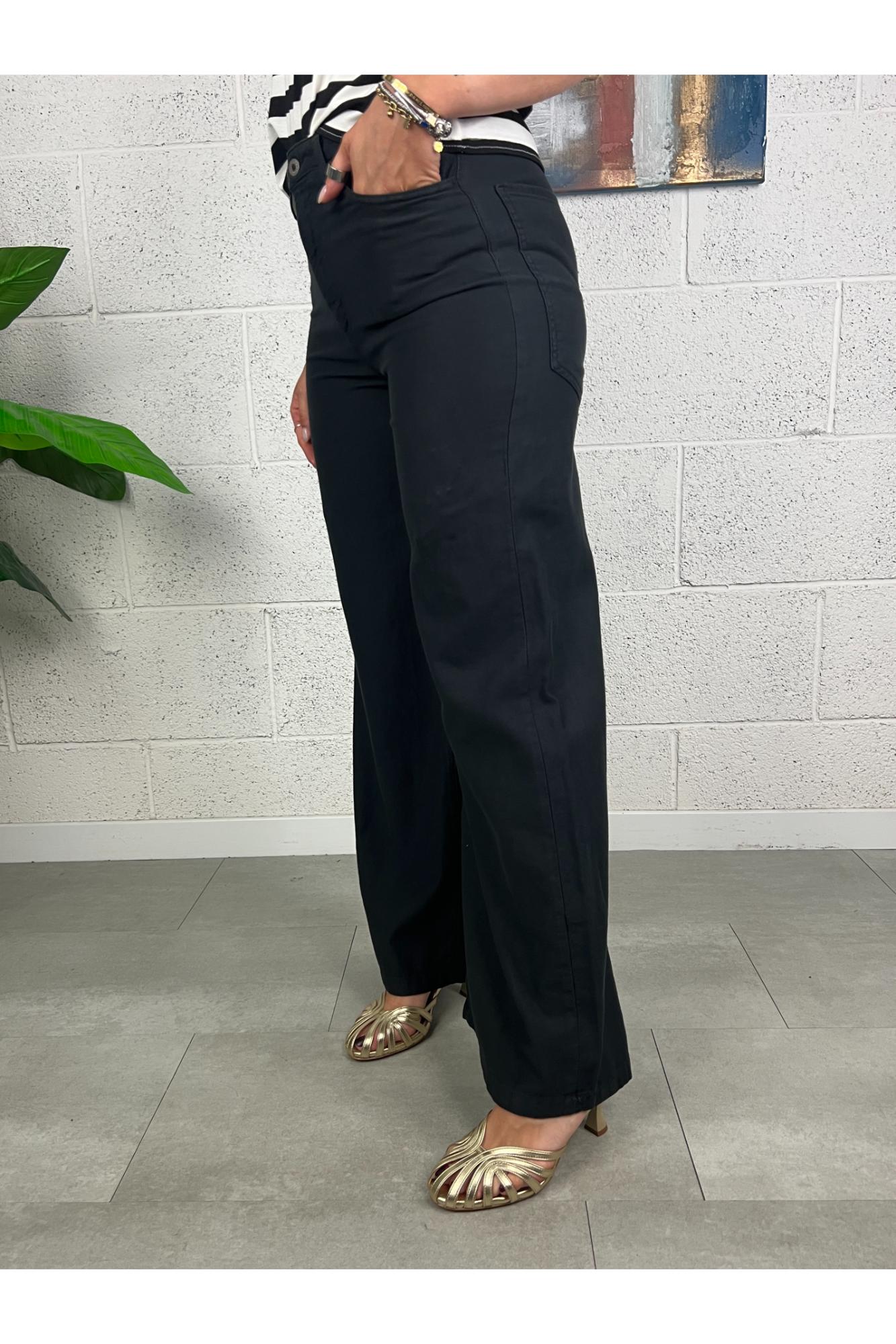 DIXIE Pantalone di cotone a palazzo Dixie Nero