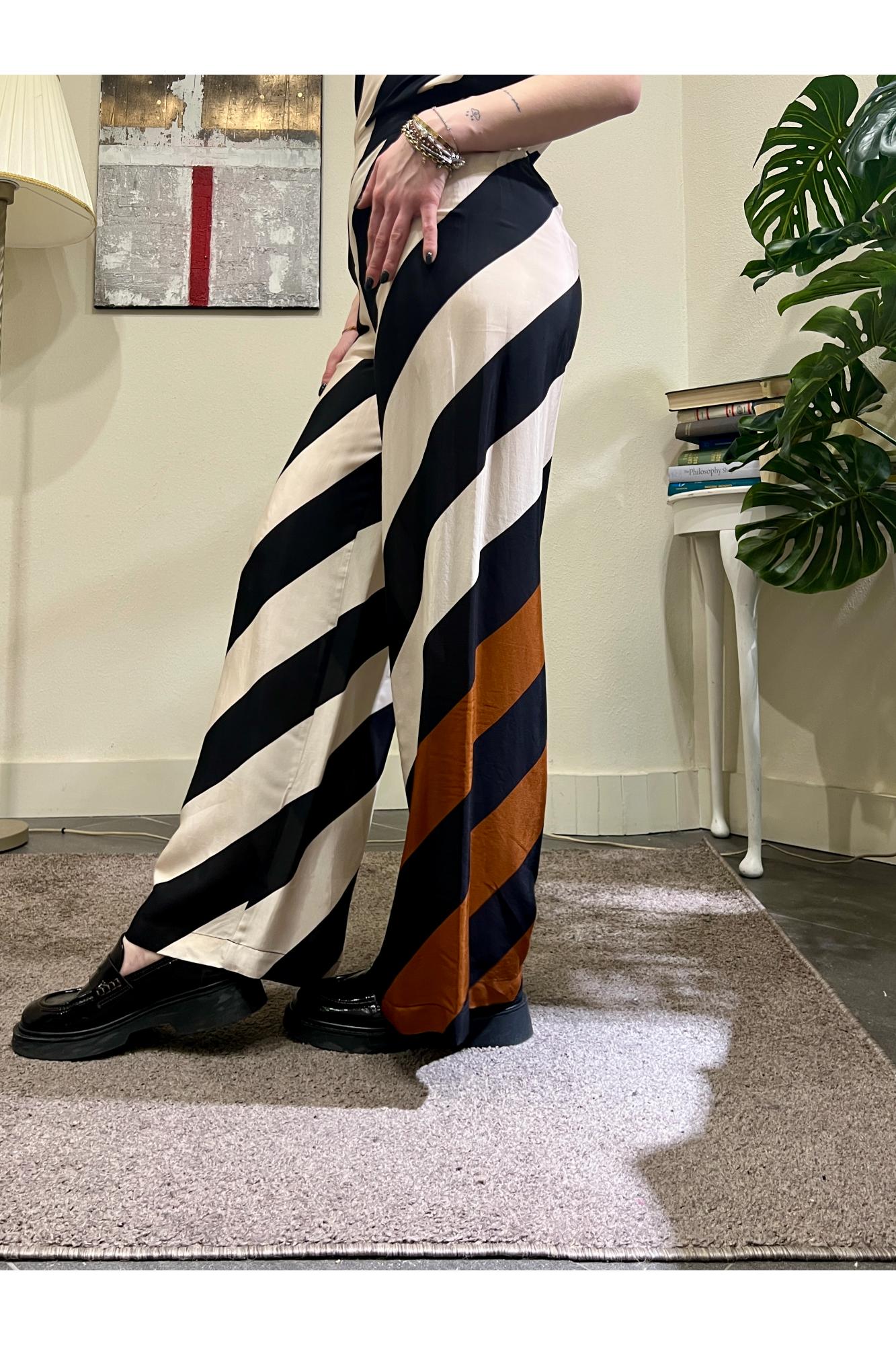 DIXIE Pantalone rigato Dixie Panna