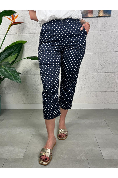 DIXIE Pantalone 3/4 a pois Dixie Blu