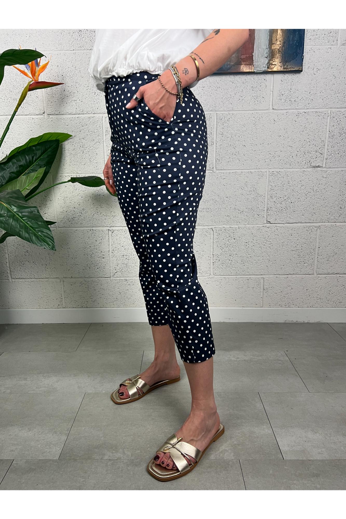 DIXIE Pantalone 3/4 a pois Dixie Blu